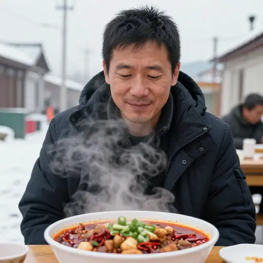 他在冷天喜欢辣而辛辣的食物。