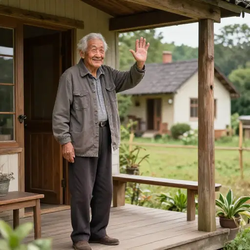 我的祖父过去总是从他的门廊转身挥手告别。