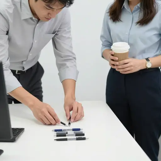 他把办公桌上所有笔都排成完全平行的怪癖让新同事们感到困惑。