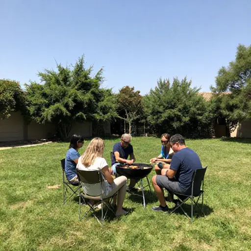 周末我们要在后院举办烧烤聚会。