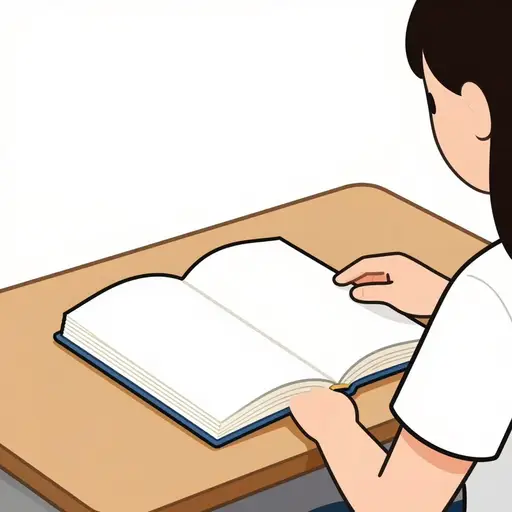 她把书放在了书桌上。