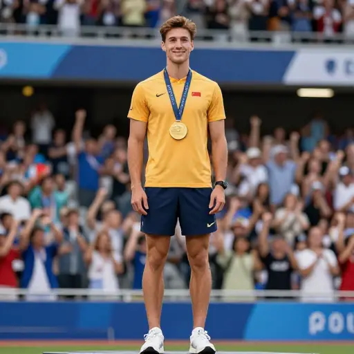 她的儿子是一位有天赋的运动员，已经打破了好几项纪录。
