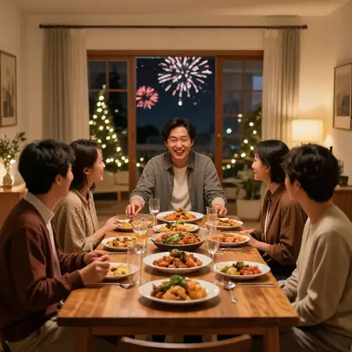 节日期间，他邀请所有心爱的人参加家庭聚餐。
