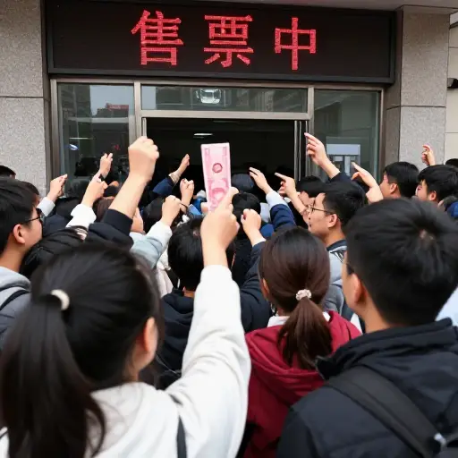 为了买音乐会门票，场面一度疯狂。