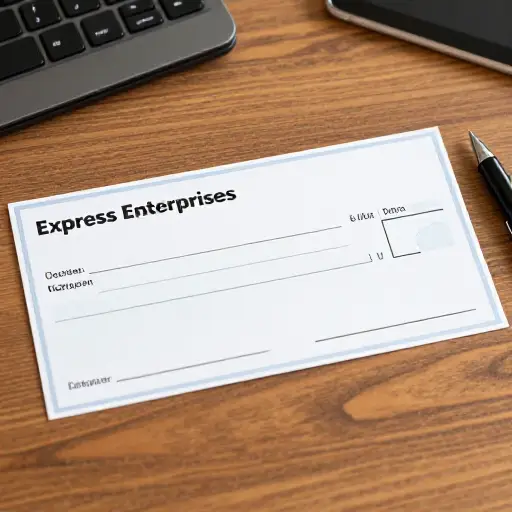支票的收款人应写明为 "Express Enterprises"。