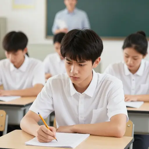我有点紧张，因为这是我第一次参加大学入学考试。