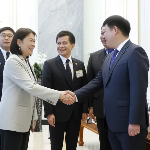 市长在市政厅正式接待了外国代表团。