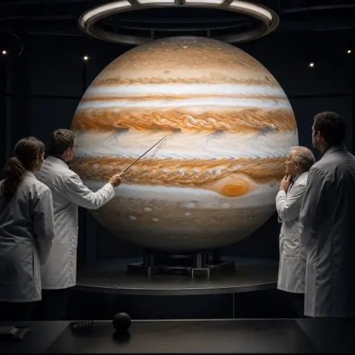 科学家们正在研究木星赤道附近的风暴系统。