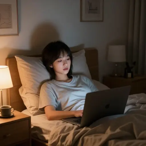 我昨晚熬夜到很晚。