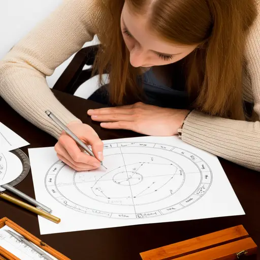 她根据出生时间绘制了一张详细的星象图。