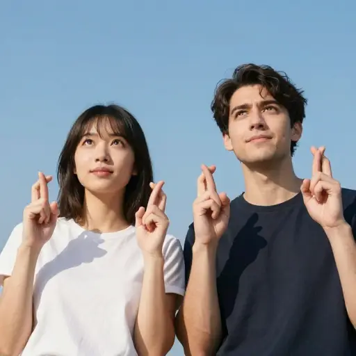 我们交叉手指，希望天气保持晴朗。