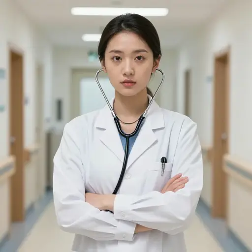 她决心要成为一名医生。