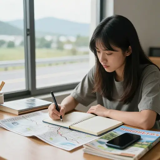 她为我们的公路旅行精心规划了行程。