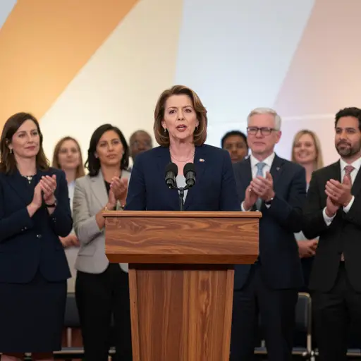 她是她党派中第一位竞选总统的女性。