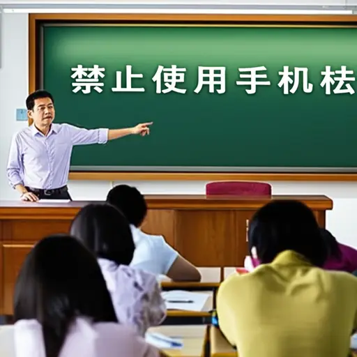 老师禁止学生在课堂上使用手机。
