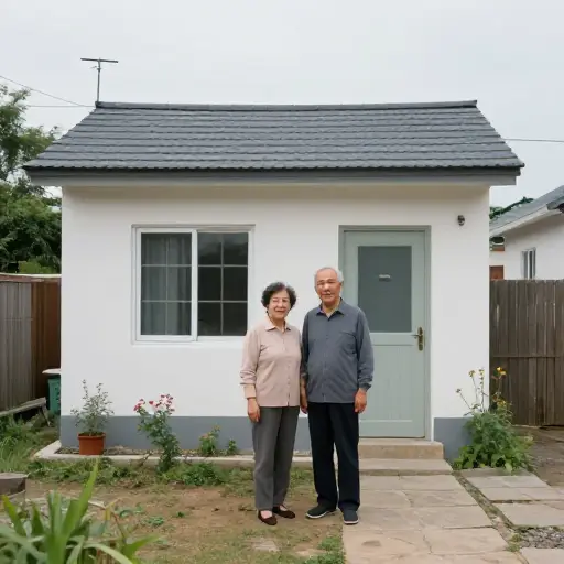 这对老夫妇独自住在一所小房子里。