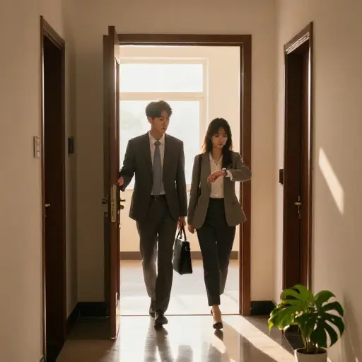 我们住在同一栋楼里，经常见面。