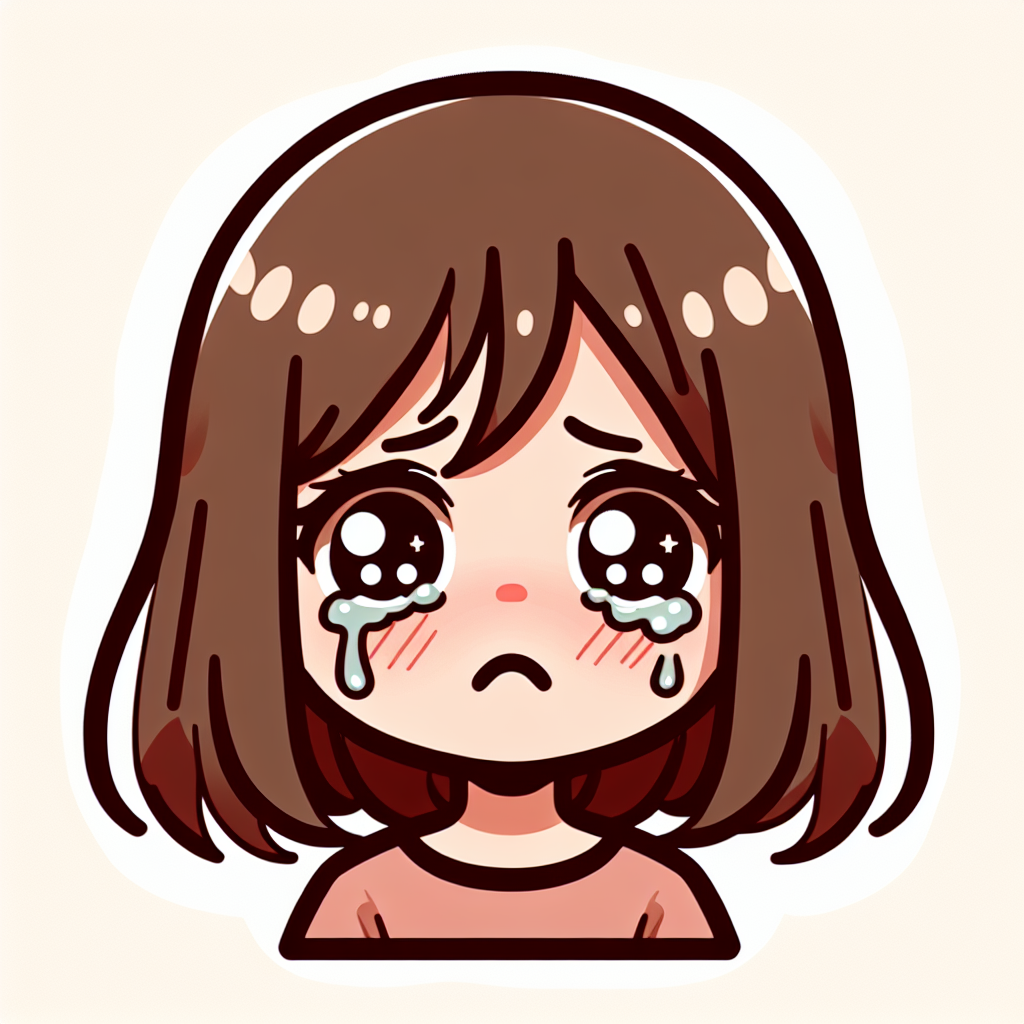 女孩的嘴唇微微颤抖，悲伤的眼眶中满含泪水。