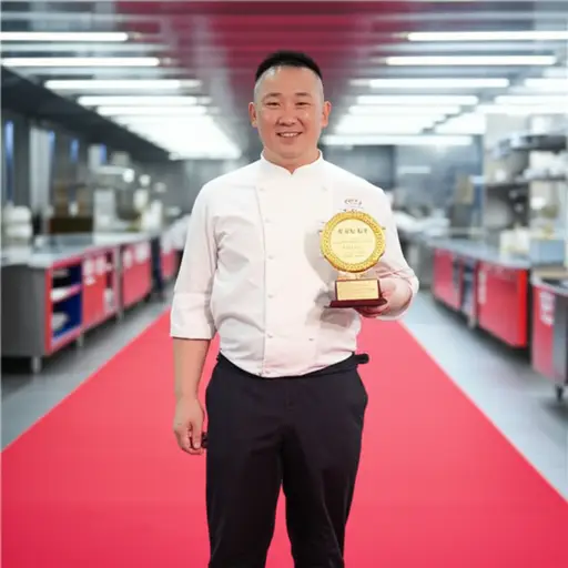 这家酒店的主厨在烹饪比赛中获得了金奖。