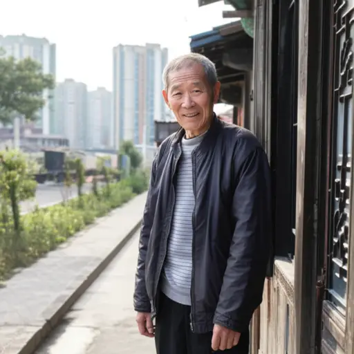 我爷爷住在离我们不远的地方。
