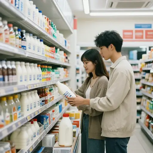 我们经常去那家商店买牛奶。