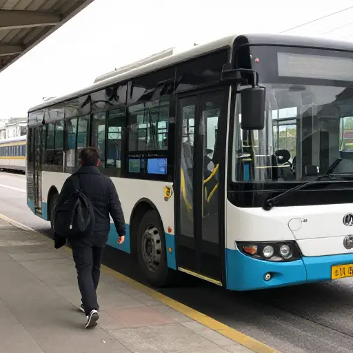 我的火车取消了，所以我只能坐公交车。