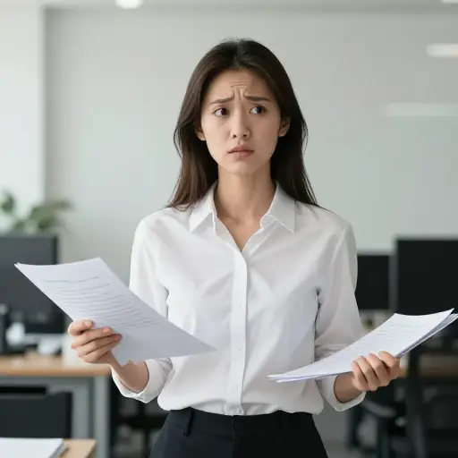 她完全不知道文件在哪里。