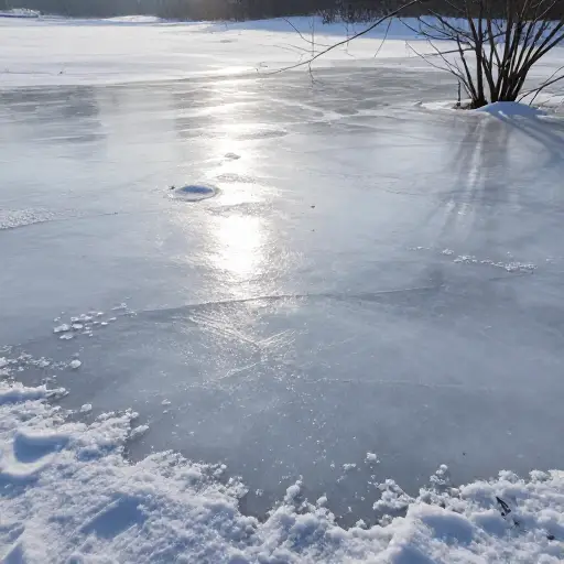 雪地上形成了一层坚硬的冰壳。