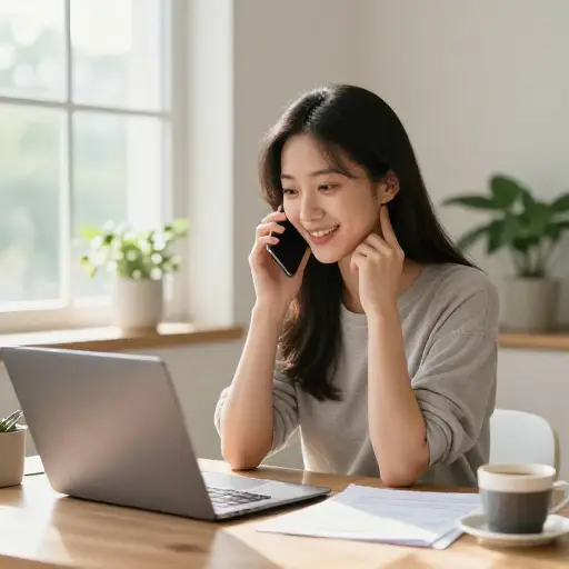 她选择做自由职业者，可以同时为不同的公司工作。
