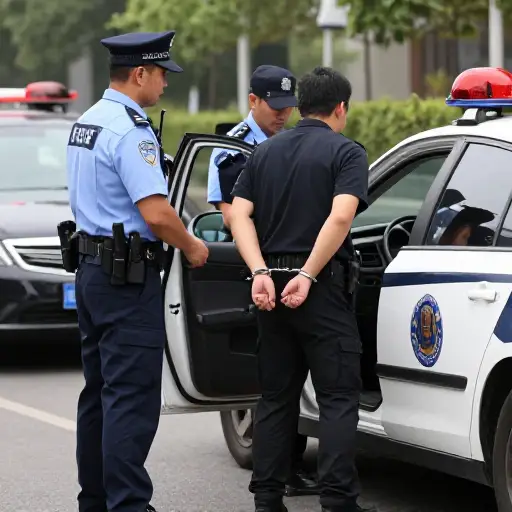警察逮捕了一名偷车贼。