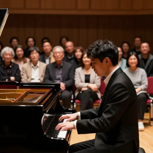 他演奏了贝多芬的《月光奏鸣曲》，这是一首能引起所有年龄段听众共鸣的作品。