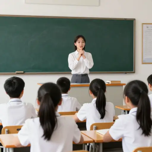 老师命令学生们保持安静。