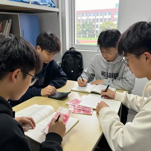 大多数学生自食其力，每个月都勉强维持生计。