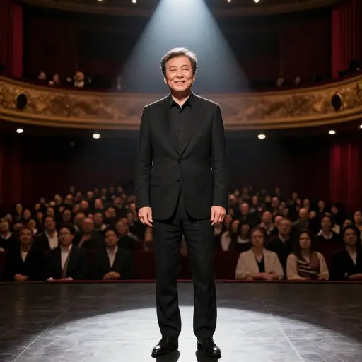 经过多年的努力，他成为了一名著名的演员。