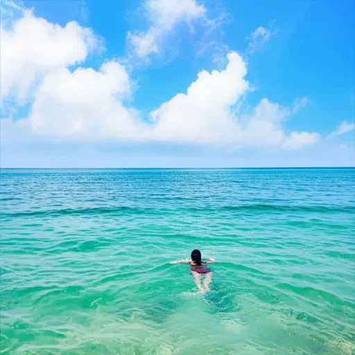 夏天我喜欢去海里游泳。