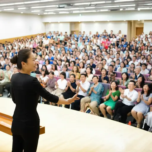 演讲结束后，观众们报以热烈的掌声。