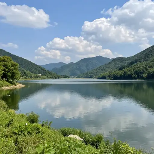 湖区以其风景优美而闻名。