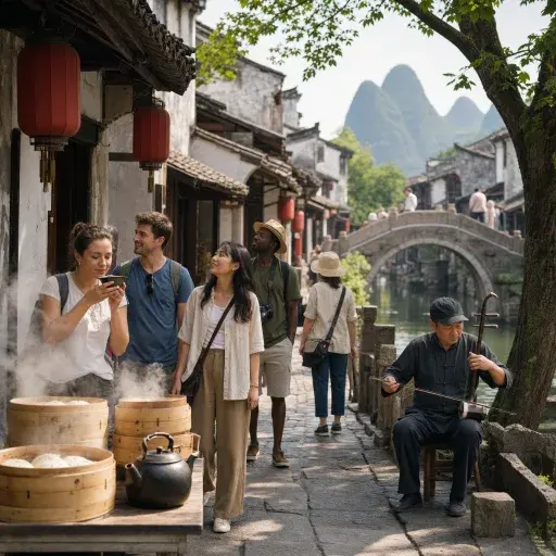 游客还可以花上几个小时，尽情探索中国有趣的景象、气味和声音。