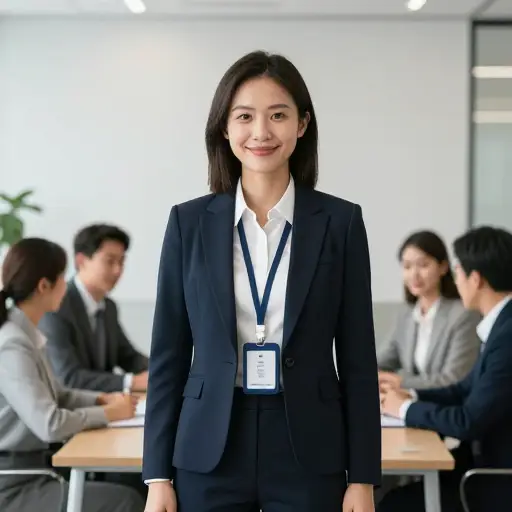 她升职了，现在比她大部分同事高一个等级。
