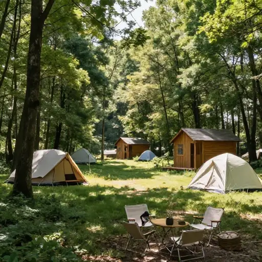 据我所知，加利福尼亚营地的住宿是帐篷或木屋。