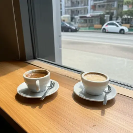 我们在咖啡店等朋友来。