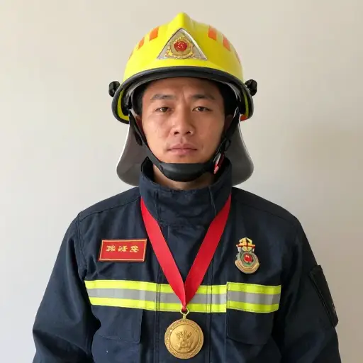 一枚奖章被授予了那位勇敢的消防员。