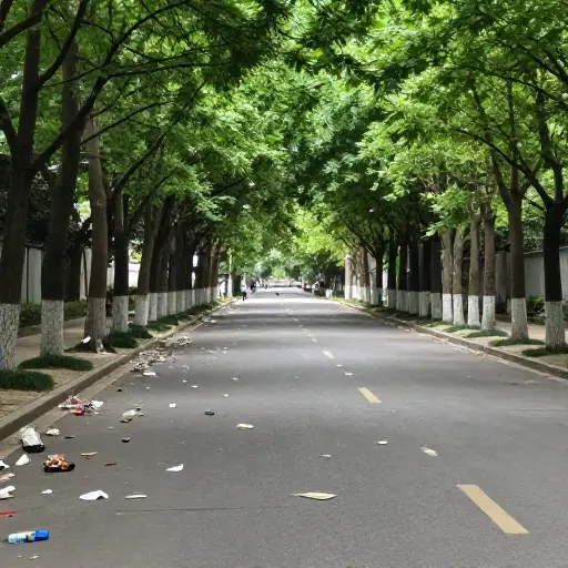 抗议者在那条宽阔的中央林荫大道上到处留下了垃圾。