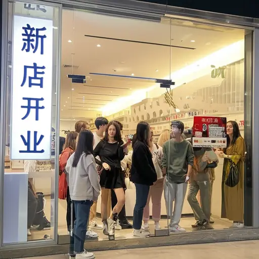 这家新开的奶茶店吸引了很多年轻人。