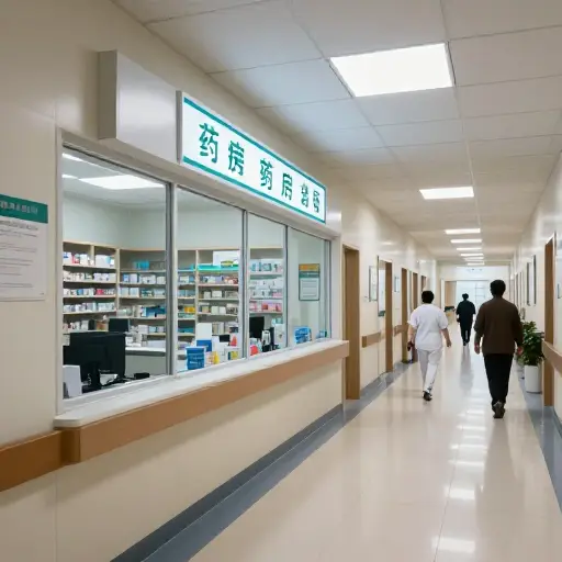 医院大楼内有一个药房。