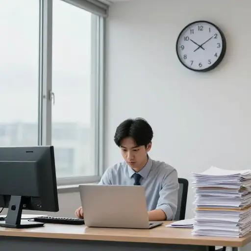 他的工作非常常规无聊。