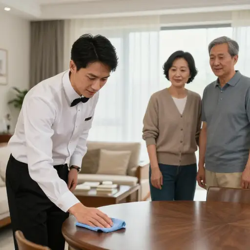 他们雇了一个仆人帮忙做家务。