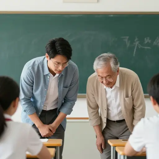 他向他的前老师表示敬意。