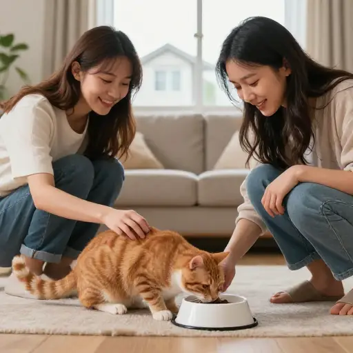 邻居不在时，我们照顾他们的猫。