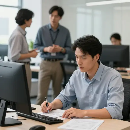 他背着他的同事，自己申请了那个晋升机会。